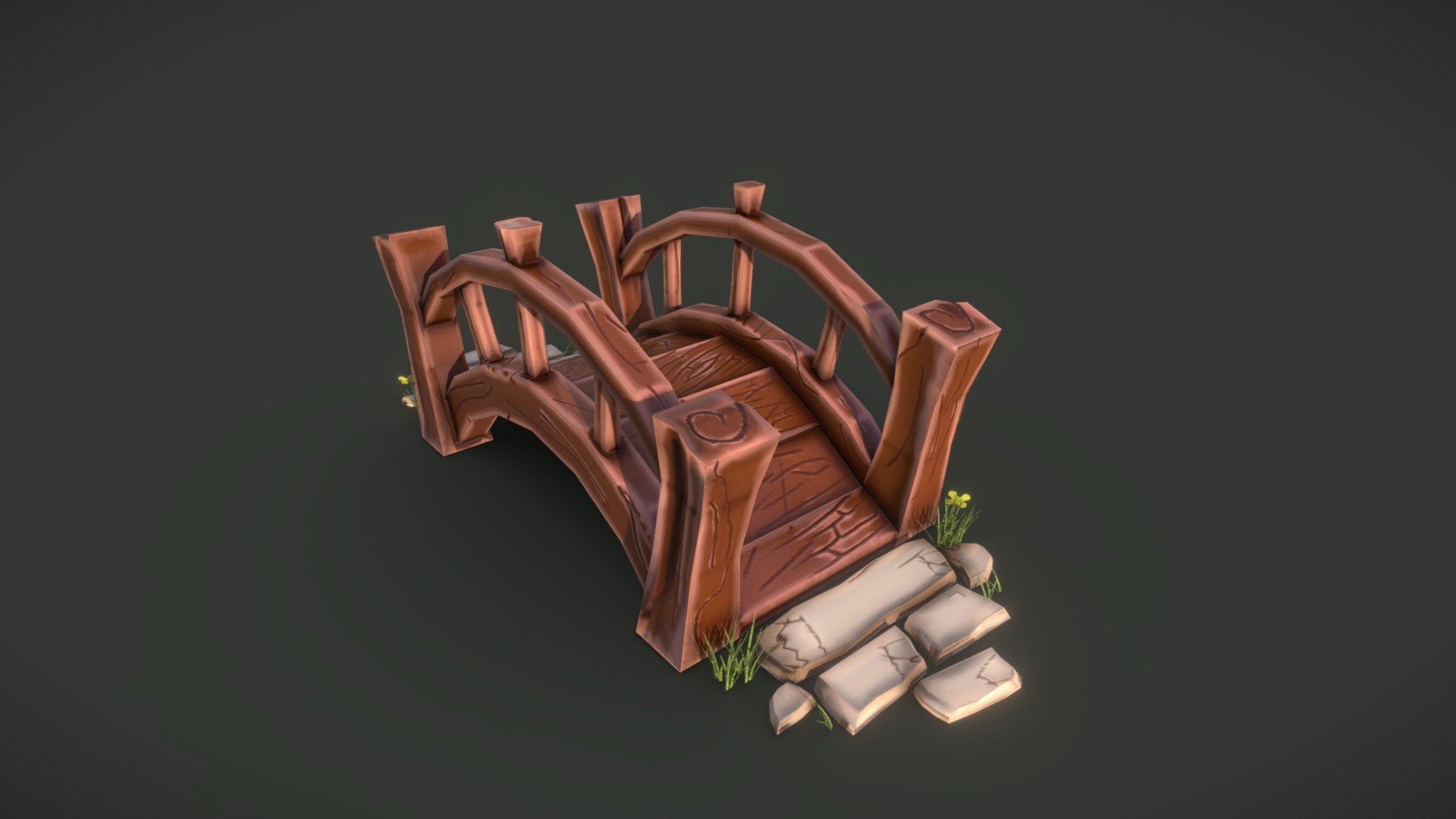 Bridge stylized model with texture - Chocolate bridge - 3D model by al_okaidi_production (@Waleed_kh313) 3d model