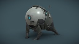 Esquire Teh doggy, mecha, substancepainter, substance, gameart, robot