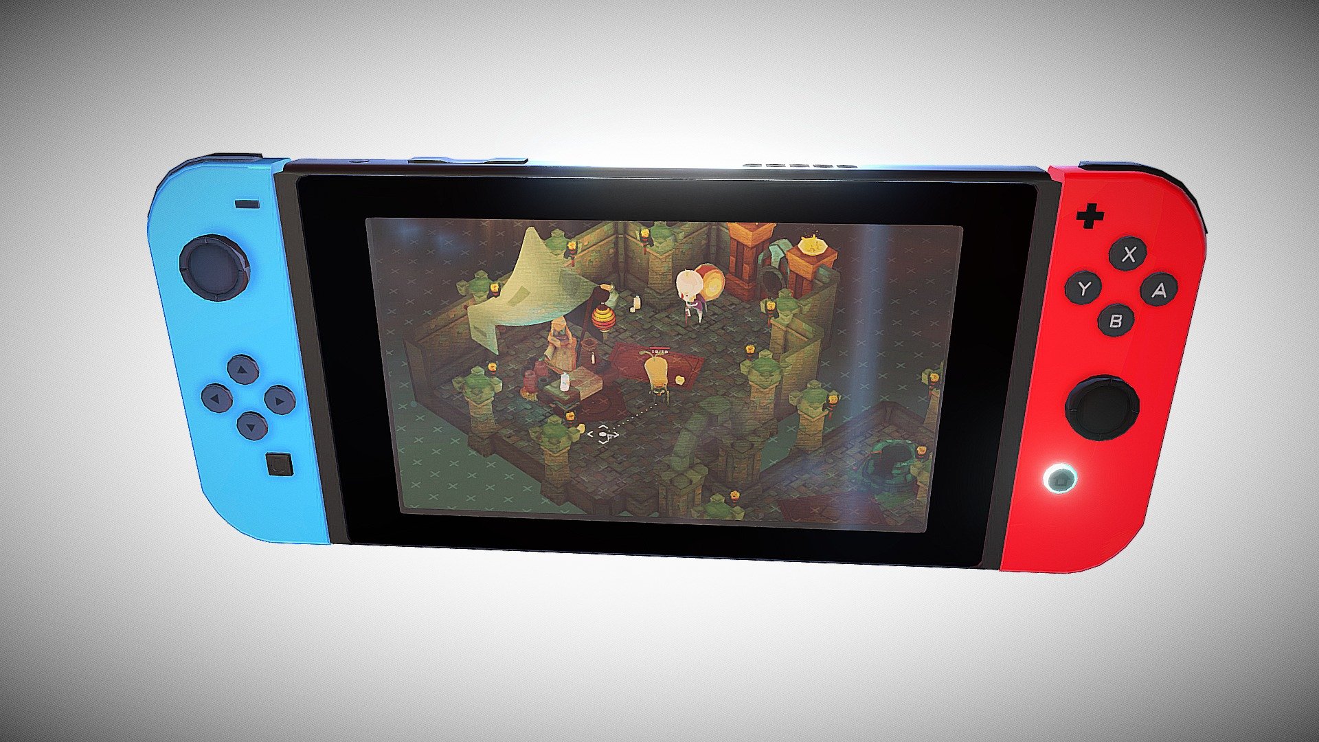 Just a visual test with a fake 2D texture animation to see how our videogame Verdungeon would look in a Nintendo Switch.

Twitter: @Abad_Juancho
Studio twitter @BlusteryGames

Portfolio: juan-abad.com
StudioWeb: blusterygames.com - Verdungeon test in Nintendo Switch - 3D model by JuanchoAbad (@juanchodeth) 3d model