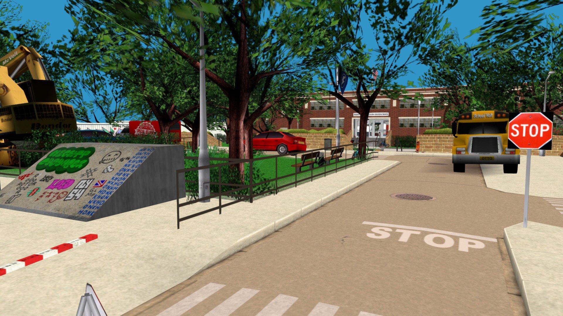 from re-volt, a custom track made by kiwi, this is the longer version of the track, it was painful to make, so credit me when using it - school's out 2 - Download Free 3D model by amogusstrikesback2 3d model