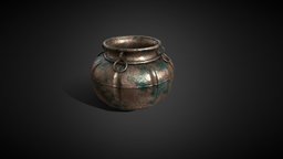 Cooking Pot 01 ancient, bronze, pot, unreal, realtime, metal, props, cooking, unrealengine4, props-assets, props-game, props-game-ingamemodel, props-game-assets, patinated-bronze, props-assets-environment-assets, unity, cauldron