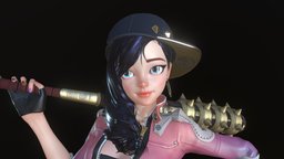 Bat Girl baseball, bat, casual, hiphop, girl