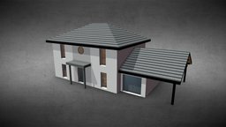 Villa modern, villa, house-model, lowpoly, design, house