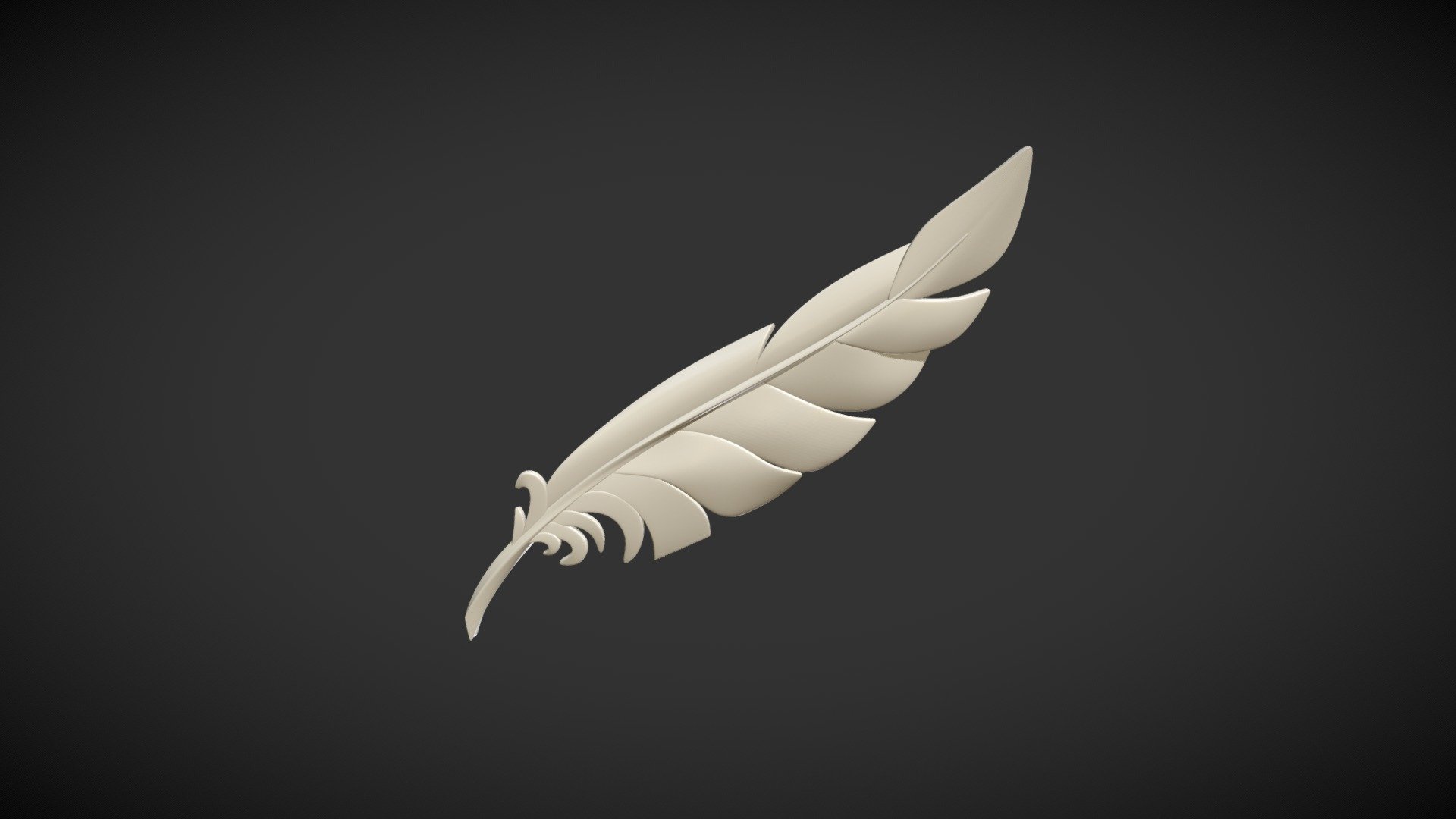 Print ready Feather

Measure units are meters, it is about 7.7 cm in length

File contains one solid mesh object that consists of 329980 triangular faces.

Files with suffix _LR has only 62696 triangular faces.

Available formats: .blend, .fbx, .3ds, .obj, .stl .dae.


Measure units for files are metters, so it may appear in your software very small if it uses millimeters. If so, Just scale it up.
Cycles materials that was used for rendering are available in .blend file 3d model