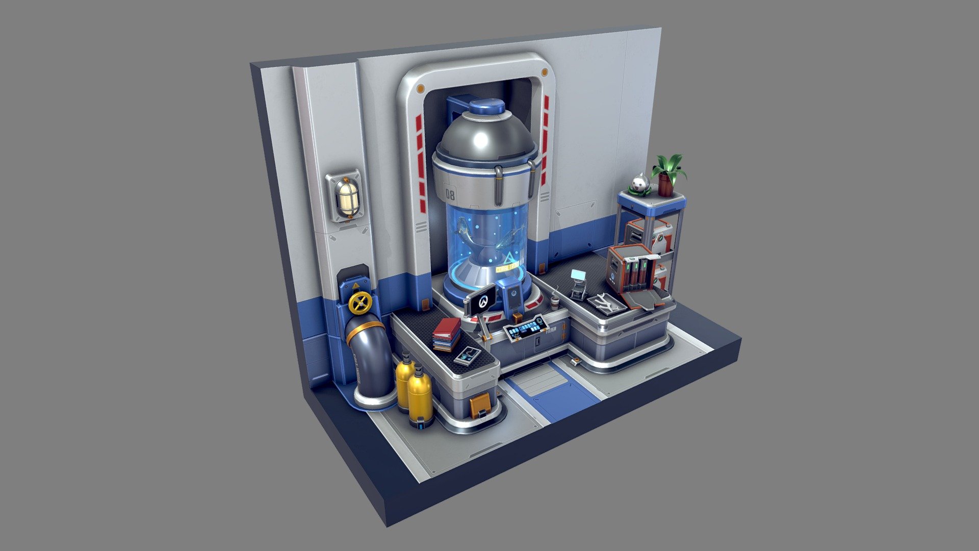 Another model I created based on Andrew Menjivar's Overwatch fan art concept: https://www.artstation.com/artwork/dd8a1

Tools used: Maya, Photoshop, nDo, and Substance Painter - Overwatch - Underwater Workspace (Fan Art) - 3D model by Max Ramirez (@variantpolygon) 3d model