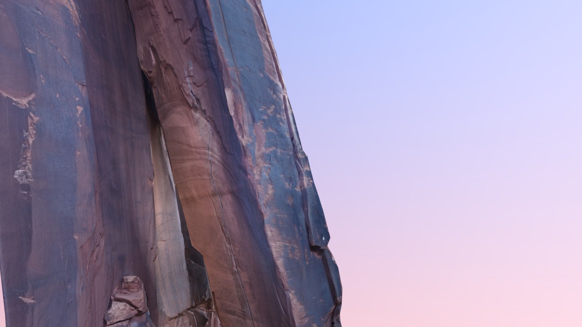 Annunaki is a striking crack hidden on the backside of a pillar on the Optimator Wall in Indian Creek. This model was made using a combination of drone shots and on the ground camera work, captured around 5 PM when the wall was in the shade 3d model