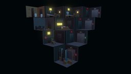 La Prisión / The Prison gaming, lowpolymodel, digital-art, the-prison, lowpoly, model3d