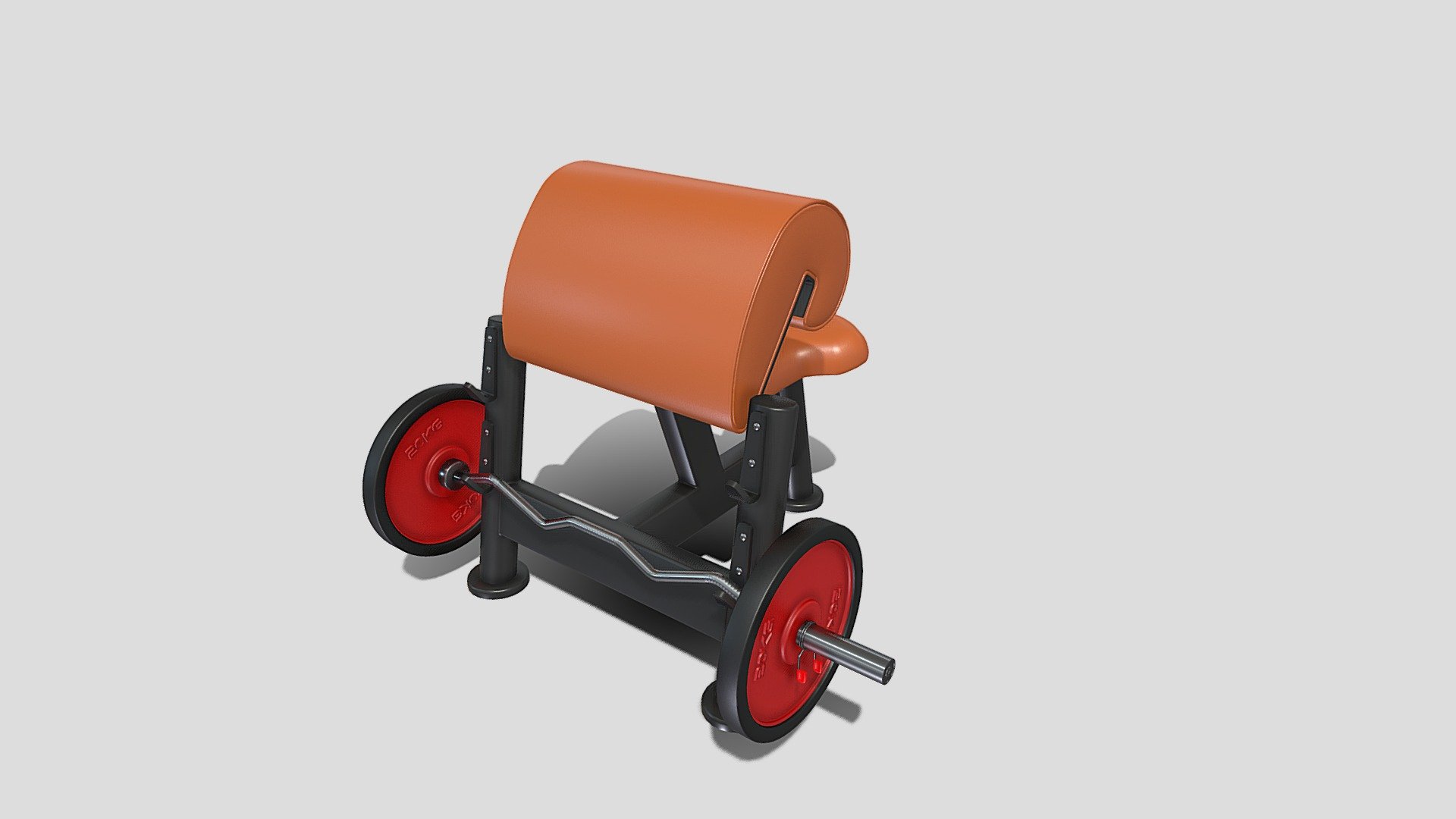 Gym machine 3d model built to real size, rendered with Cycles in Blender, as per seen on attached images. 

File formats:
-.blend, rendered with cycles, as seen in the images;
-.obj, with materials applied;
-.dae, with materials applied;
-.fbx, with materials applied;
-.stl;

Files come named appropriately and split by file format.

3D Software:
The 3D model was originally created in Blender 3.1 and rendered with Cycles.

Materials and textures:
The models have materials applied in all formats, and are ready to import and render.
Materials are image based using PBR, the model comes with five 4k png image textures.

Preview scenes:
The preview images are rendered in Blender using its built-in render engine &lsquo;Cycles'.
Note that the blend files come directly with the rendering scene included and the render command will generate the exact result as seen in previews.

General:
The models are built mostly out of quads.

For any problems please feel free to contact me.

Don't forget to rate and enjoy! - Curl bench - Buy Royalty Free 3D model by dragosburian 3d model