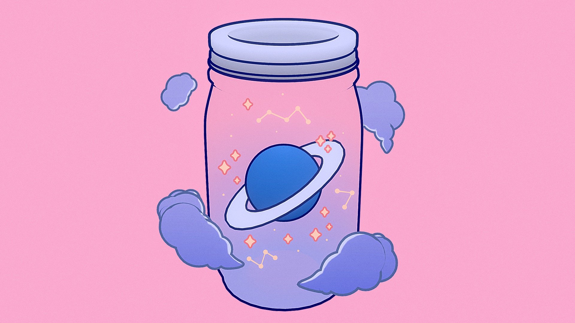 Modeled and textured in Blender - Jar of Space 🪐 - Buy Royalty Free 3D model by Hayden VanEarden (@hayden8or) 3d model