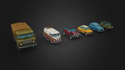 Gaz 66, T1, luaz, gaz 66, moskvich, zaz 969 cars, jeep, transporter, volkswagen, t1, zaz-965, luaz, stylized, gaz66, moskvich-400