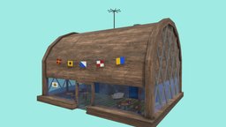 Krusty Krab restaurant, prop, spongebob, bobesponja, krustykrab, cartoon, asset, blender, noai, siricascudo