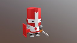 Crasher player rojo castle, medieval, personaje, crashers, chibi-character, castle-crasher, lowpoly