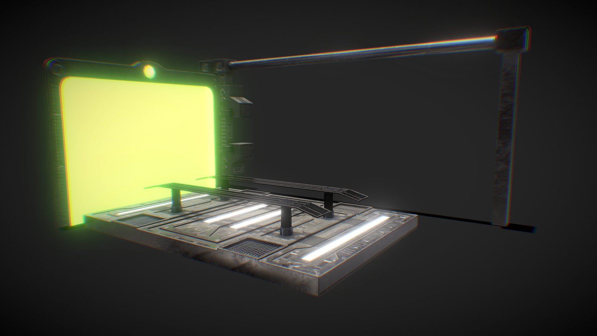 Sci-fi Car Lift (Cyberpunk Style) - Sci-fi Car Lift (Cyberpunk Style) - Download Free 3D model by Allay Design (@Alister.Dsa) 3d model