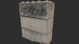 Concrete scan No. 6 block, urban, concrete, barrier, damaged, blocking, burnt, deadend, realitycapture, photogrammetry, scan, street