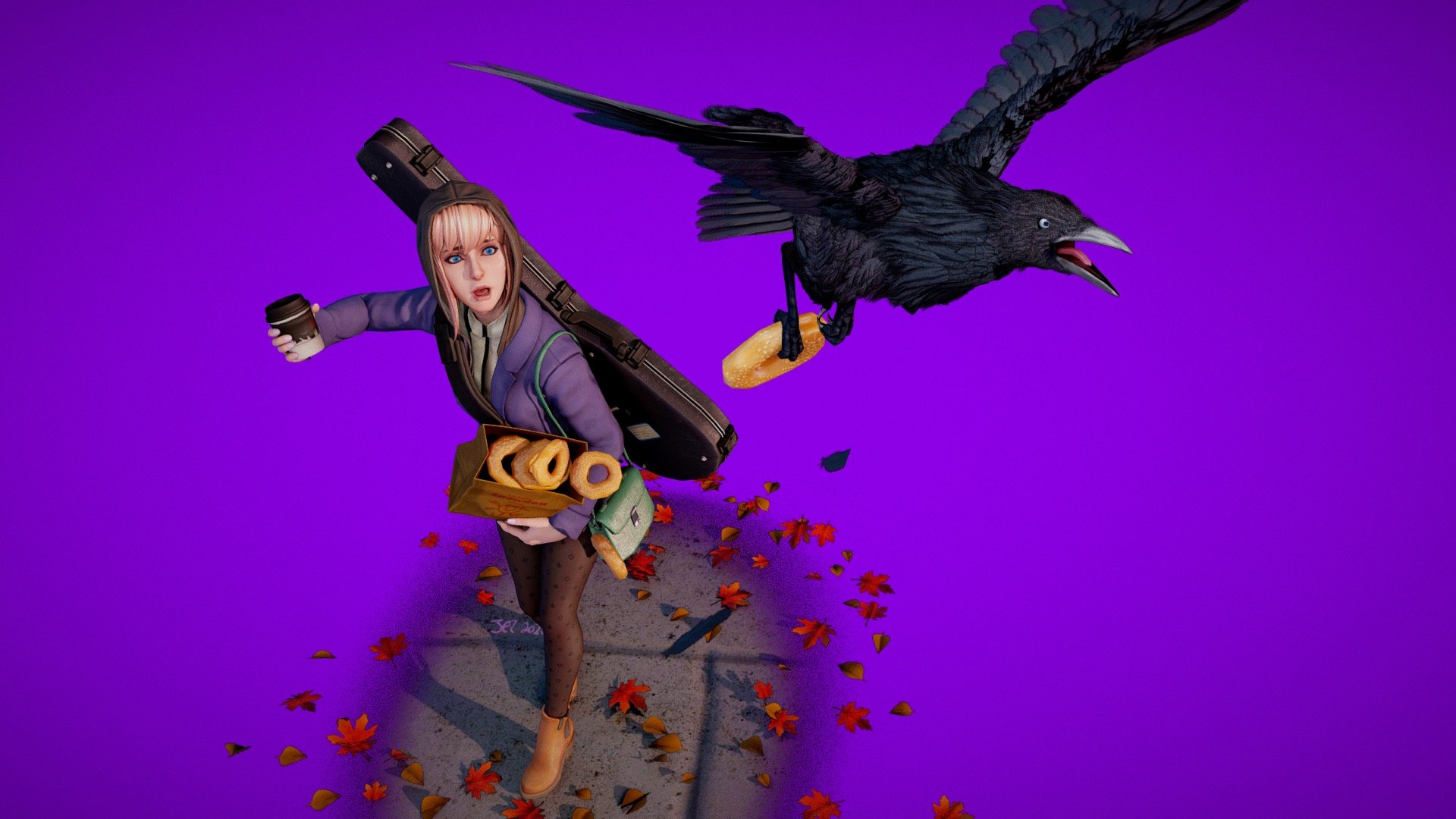 First attempt at making a bird using hair cards, and setting up a custom rig, and of course&hellip; bagels.

https://youtu.be/Vn6e40mr5gc?t=1072

WIP:
https://youtu.be/pOkMj3uIJxI - Bagel Thief! 🥯 - 3D model by Jerry Bot (@jer1) 3d model