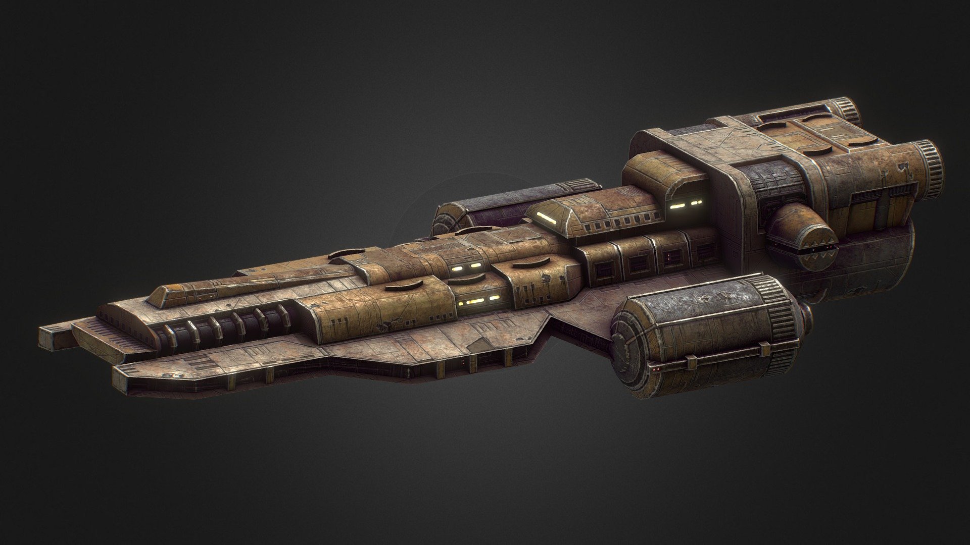 Retexturing commission of the Mere Cruiser from from the classic game Jedi Starfighter.
Only minor changes/fixes and optimizations were made to the orginal mesh.

Commisioned by Zespo

WOULD YOU LIKE TO KNOW MORE?

• Check out my other content: linktr.ee/dominion_of_kharak

• Designed as a game asset for older engines 3d model