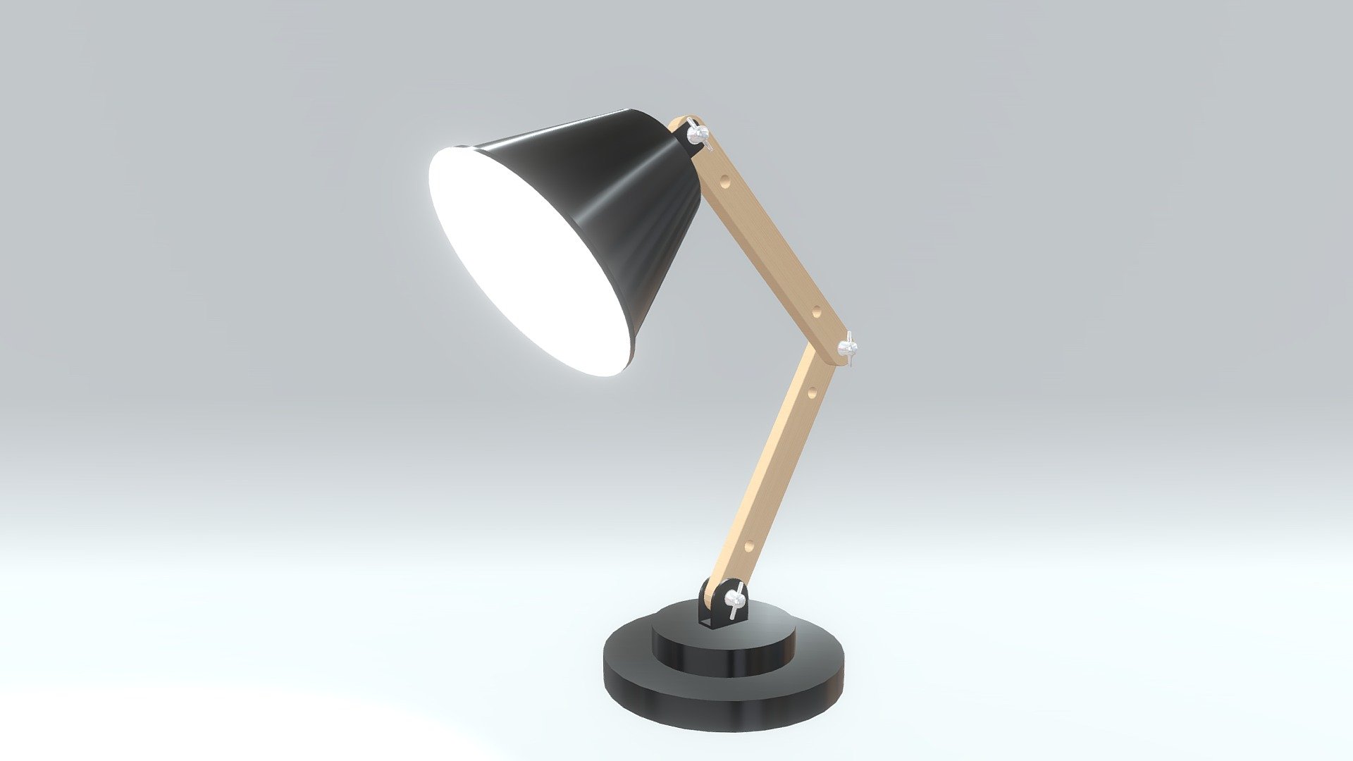 Modeling practice. A desk lamp, original design by Tomons. No cables (yet) 3d model