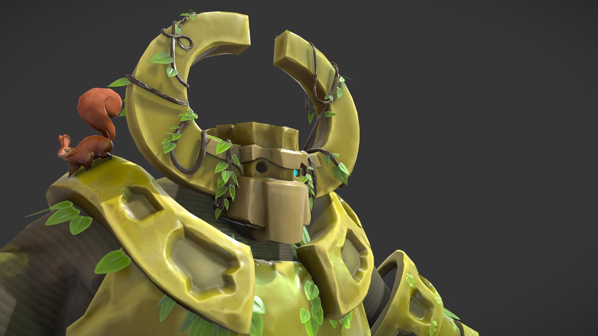 A stylized rockgolem that has been made based on the wonderfull character designer from Shen YH 
https://www.artstation.com/artwork/0Q66V - Rock Golem - 3D model by FrequentlyGreen 3d model