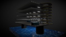 Living block garage, parking, oilrig, livingblock