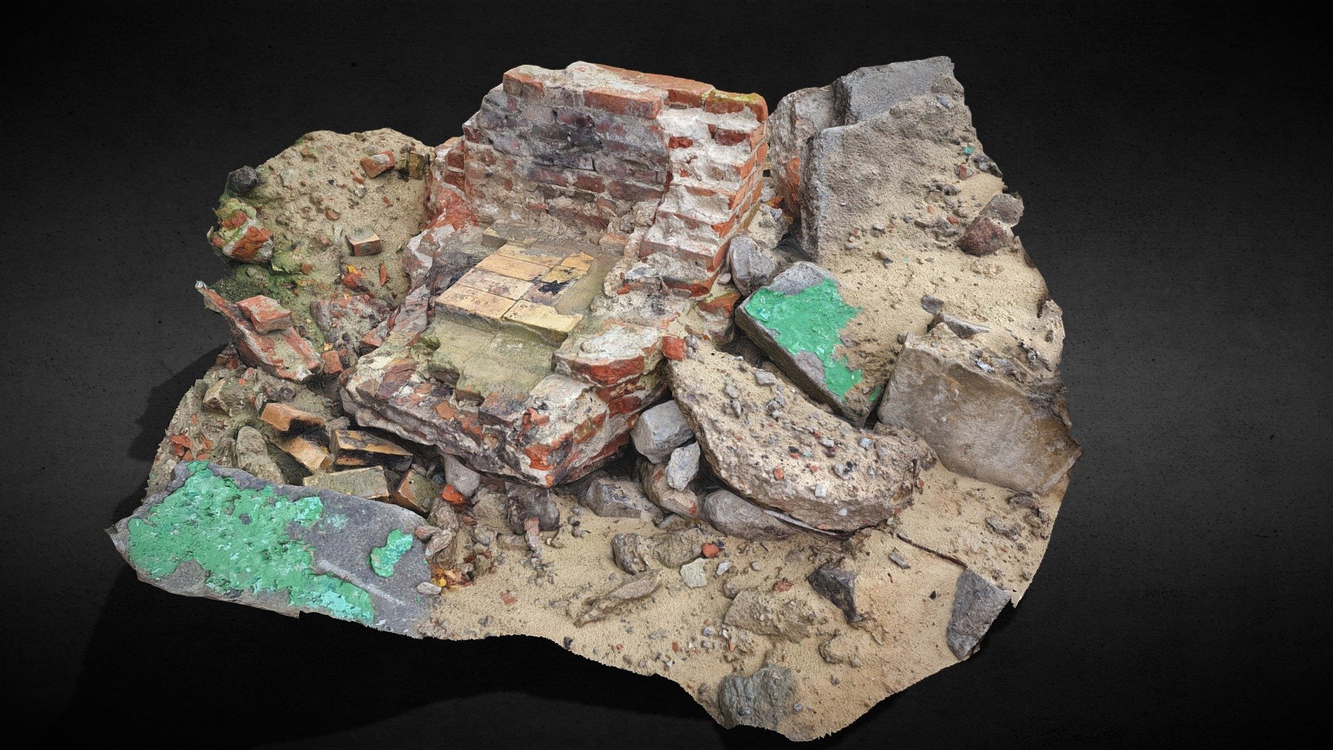 maps 4k: diffuse
maps 4k: roughness, nrm, bump, ao - damaged wall bricks debris photoscan - Buy Royalty Free 3D model by looppy 3d model
