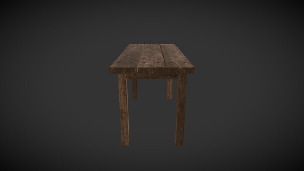 A wodden table with tacks. This mesh shares a meterial/uv with a matching chair and you can find a matching bed in my library 3d model