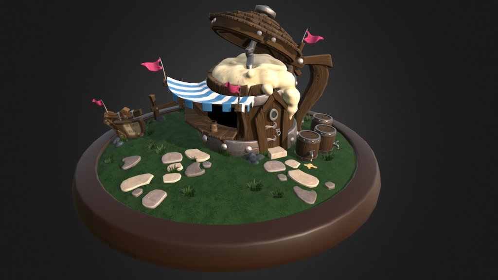 Made this cute little Beer Stall. When I saw the concept of this I just had to make it!

More images can be found on my Artstation: https://www.artstation.com/artwork/Dynr0

Modelled in Maya | Sculpted in ZBrush | Textured in Substance Painter | Rendered in Marmoset Toolbag

Concept by Gabe Kralik: https://www.artstation.com/artwork/rXL4L - Beer Stall - Fan Art - 3D model by Julian Vermeulen (@KingJulianV) 3d model