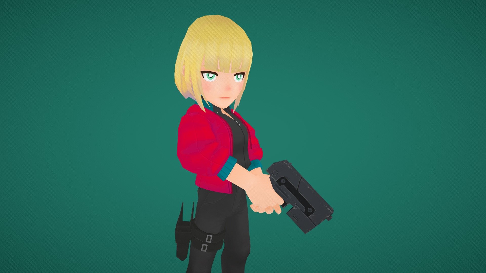 Model of the protagonist for a game prototype - she's supposed to be a young detective - Lisa - 3D model by SkeletonSombrero 3d model