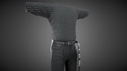 Streetwear Outfit 1 winter, studio, people, fashion, pants, mockup, uniform, costume, casual, belt, outfit, caucasian, streetwear, pullover, character, girl, man, clothing, sweeter