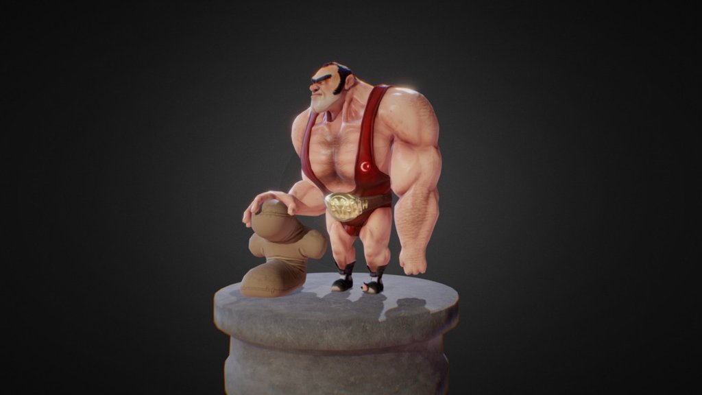 My favorite cartoon wrestler Hamza :) Fan art 3d model