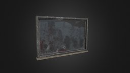 Broken Window 08 abandoned, old, destroyed, smashed, break, substancepainter, substance, glass, wood