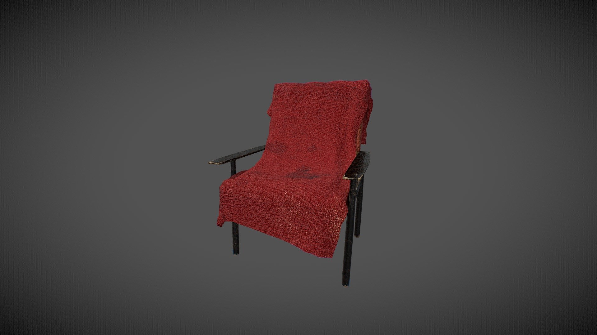 Lowpoly model! It has one 2k map (2048x2048) including ( BaseColor ,Albedo, Occlusion, Height ,Specular, Glossiness, Roughness,Metallic,Mask map, and Normal ) in png file. Pivot point is centered. It has detailed texture map and could also be used for some medium close-up shots,scenes ,renders and games. Textures are in zip file.  Armchair, Cloth and Pilow objects are separated. There's two colliders for Armchair and Cloth if needed

The object has 3 LOD stages in fbx format

LOD0: 4956 tris

LOD1: 2554 tris

LOD2: 655 tris - Old Armchair V1 - Buy Royalty Free 3D model by Salex 3d model