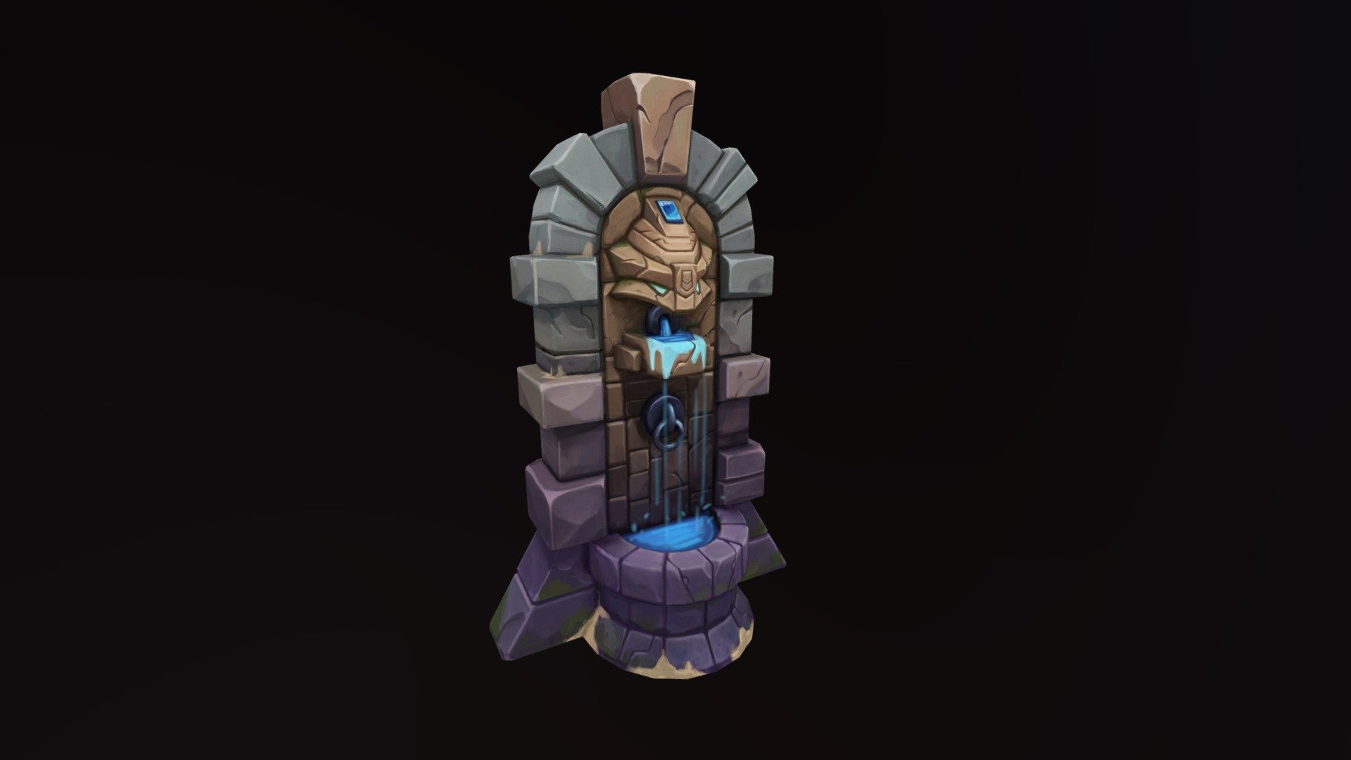 A study done for practice. :)
I wasn't sure about the owner of this Concept, I believe the artist is Pugui2001, his blog is 
http://blog.sina.com.cn/s/blog_48d03ba30102wx1b.html - Stylized Well - 3D model by hanajones 3d model