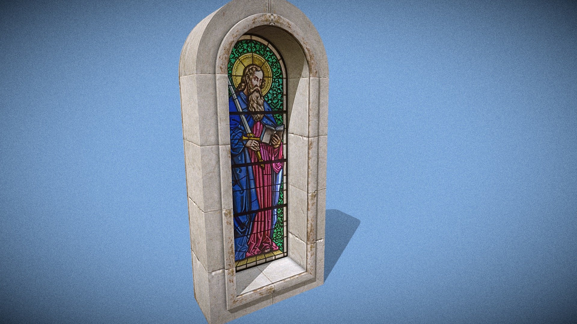 Church's stained window with jesus picture on it
People have been found to perceive images with spiritual or religious themes or import, sometimes called simulacra, in the shapes of natural phenomena. The images perceived, whether iconic or aniconic, may be the faces of religious notables or the manifestation of spiritual symbols in the natural, organic media or phenomena of the natural world. The occurrence or event of perception may be transient or fleeting or may be more enduring and monumental. The phenomenon appears to approach a cultural universal and may often accompany nature worship, animism, and fetishism, along with more formal or organized belief systems 3d model
