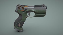 C740 vollstreker pistol, weaponlowpoly, substancepainter, substance, weapon, gun