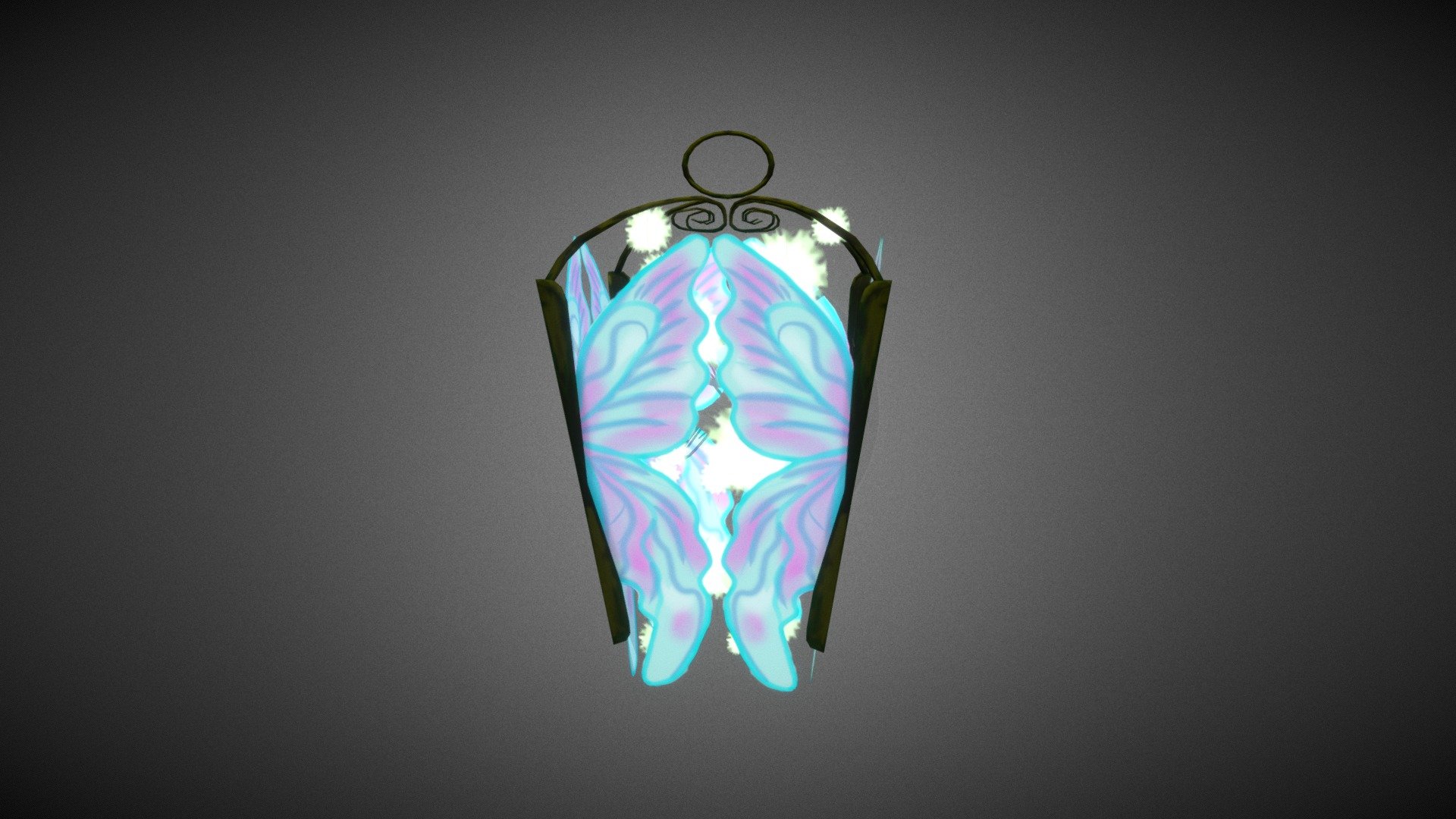 Stylized fantasy lantern, low poly, optimized for games. Game environment element. Low poly  model with UV maps of color and transparency opacity. 
concept art elf lantern 3d model