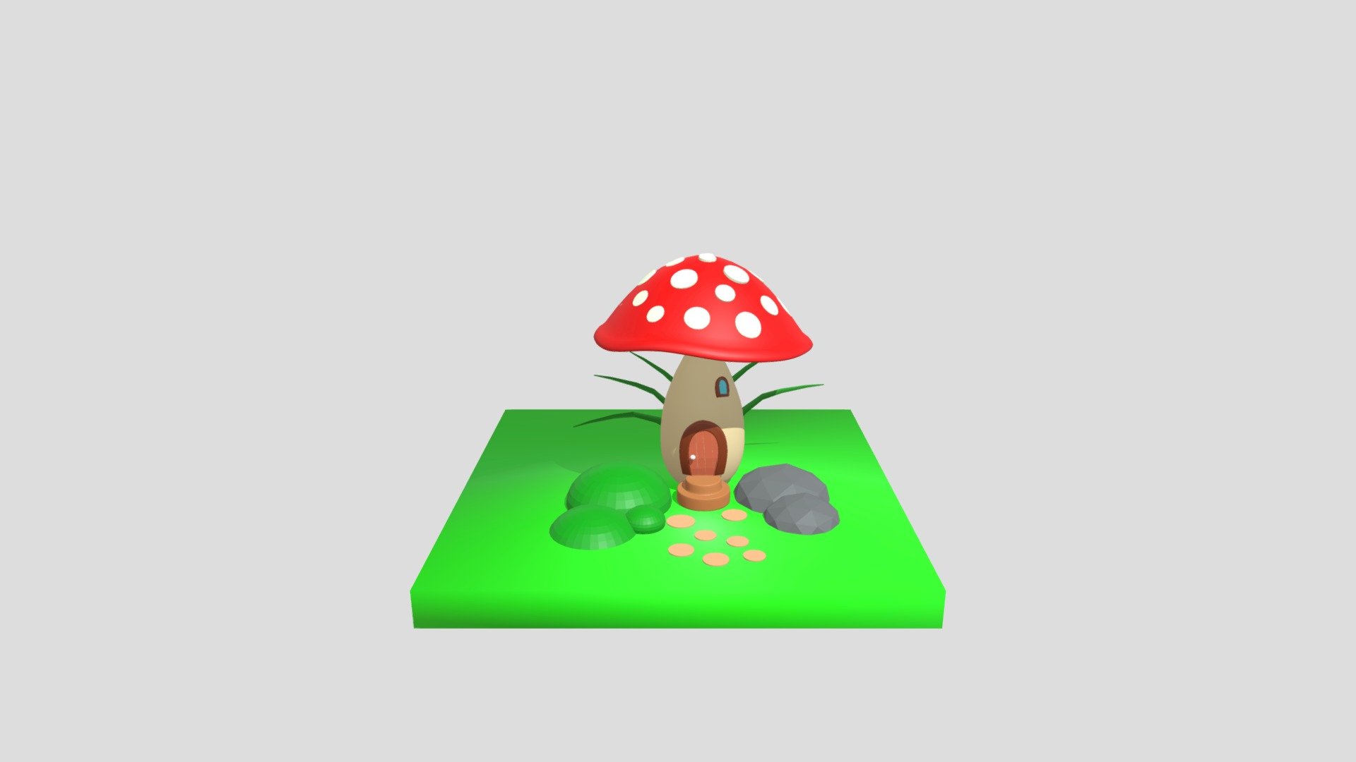 MUSHROOM HOUSE modelled in Blender software based on fantasy theme - MUSHROOM HOUSE - 3D model by pratiksha 3d model