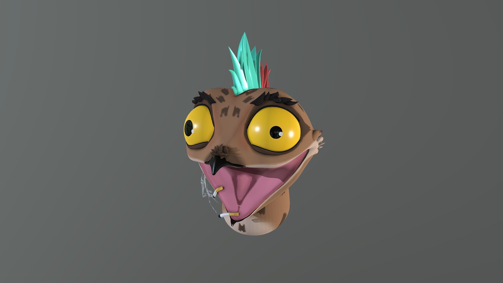 A quick sculpt of my friends character, a cyberpunk Potoo. Potoos are amazing looking birds, and it was really fun to sculpt their exaggerated features in Blender 3d model
