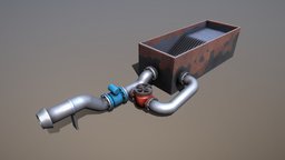 Water Filter Module (Low-Poly) rusty, rostig, vis-all-3d, 3dhaupt, sieve, software-service-john-gmbh, sewage-treatment-plant, water-filter, wasserfilter, klaeranlage, wasseraufbereitung, sieb, wassersieb, water-treatment, water-sieve, water-filter-module