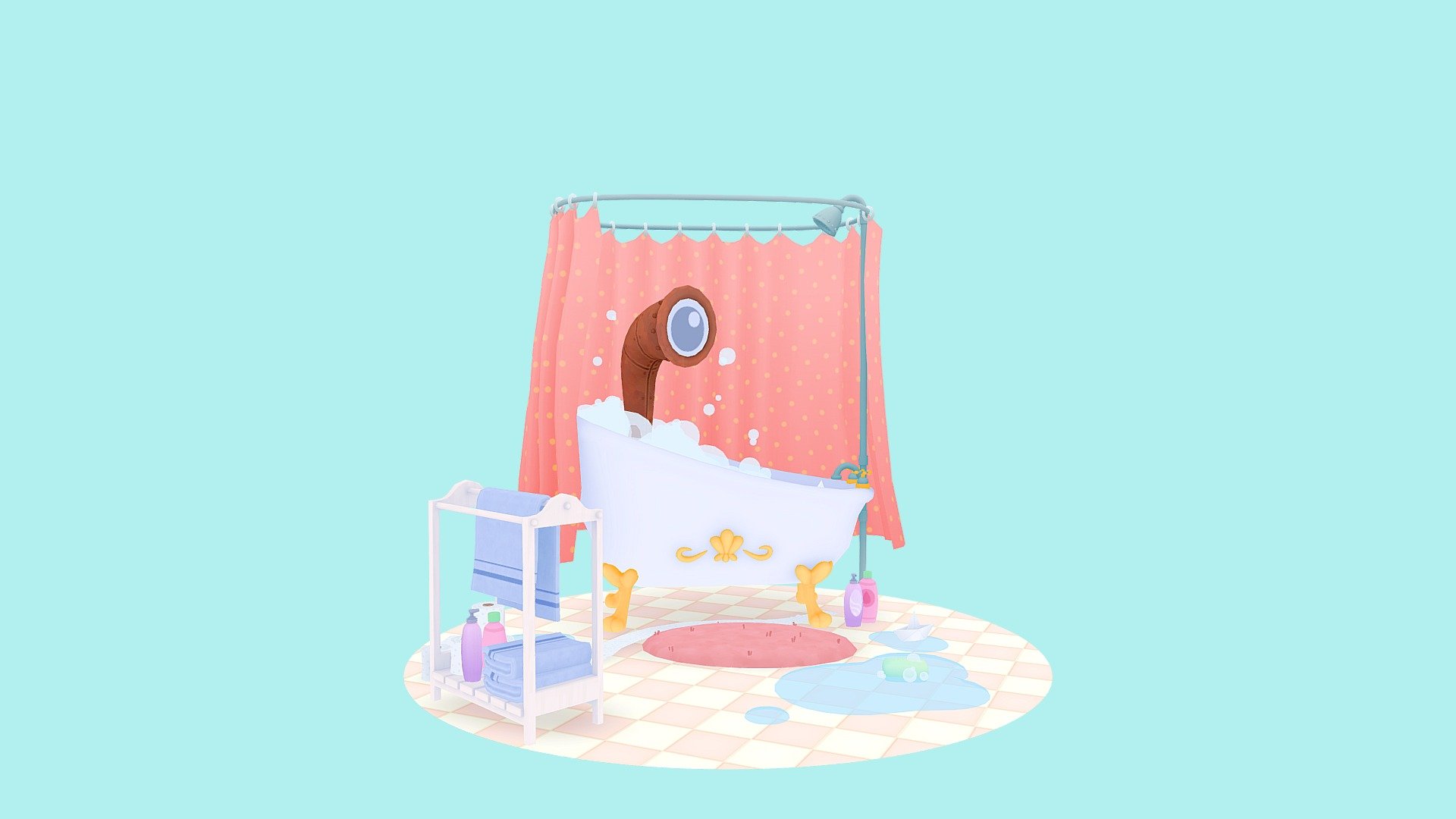 Started this in July and I finally took the time to finish it one month later! 

I wanted to do something cute, fun and colorful! Came up with this!  Hope you'll like it! :)

https://apref.artstation.com/ - Bubbly Submarine - 3D model by Agathe Préfontaine (@apref) 3d model