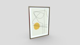 Contemporary Geometric Interior Framed Poster unrealengine, substancepainter, maya, blender, 3dmax
