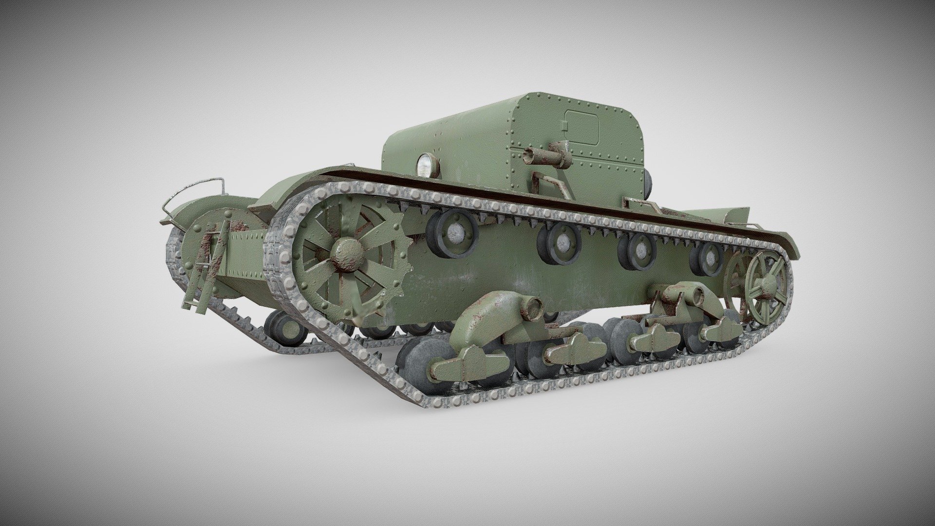 Low poly model prepared for texturing has baked maps resolution 2K, optimal topology 3d model