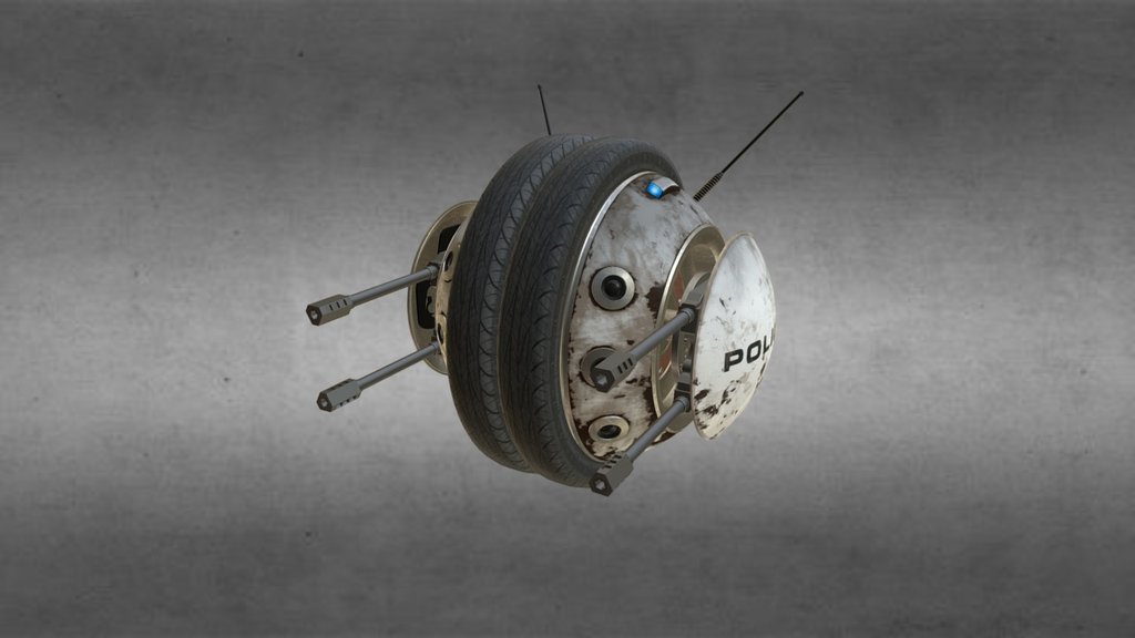 Police Drone model (WIP) 3d model