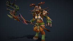 Tauren Druid gamedev, stylised, tauren, horde, druid, worldofwarcraft, gameart, hand-painted
