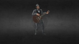 Jazz Blues Guitarist Animation music, suit, guitar, jazz, musician, guitarist, electric-guitar, music_instrument, animation, jazz_band