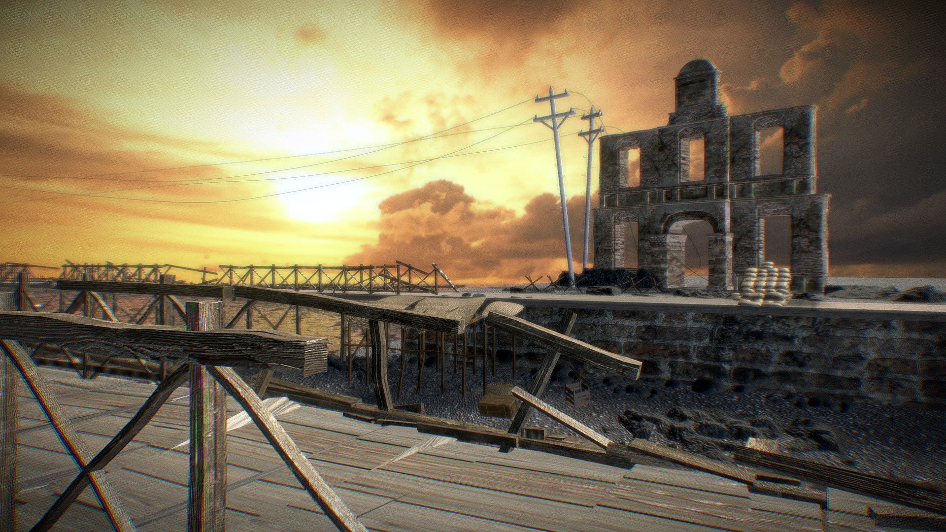 Abandoned dock scenes, film and television scene, with complete material is qualitative light, 
= = = = = = = = = = = = = = = = = = = = = = = = = = = = = = = = = = = = = = = = = = = = = = = = 
Other works ~ welcome to visit my home page - The abandoned ruins bridge pier coast port - Buy Royalty Free 3D model by mpc199075 3d model