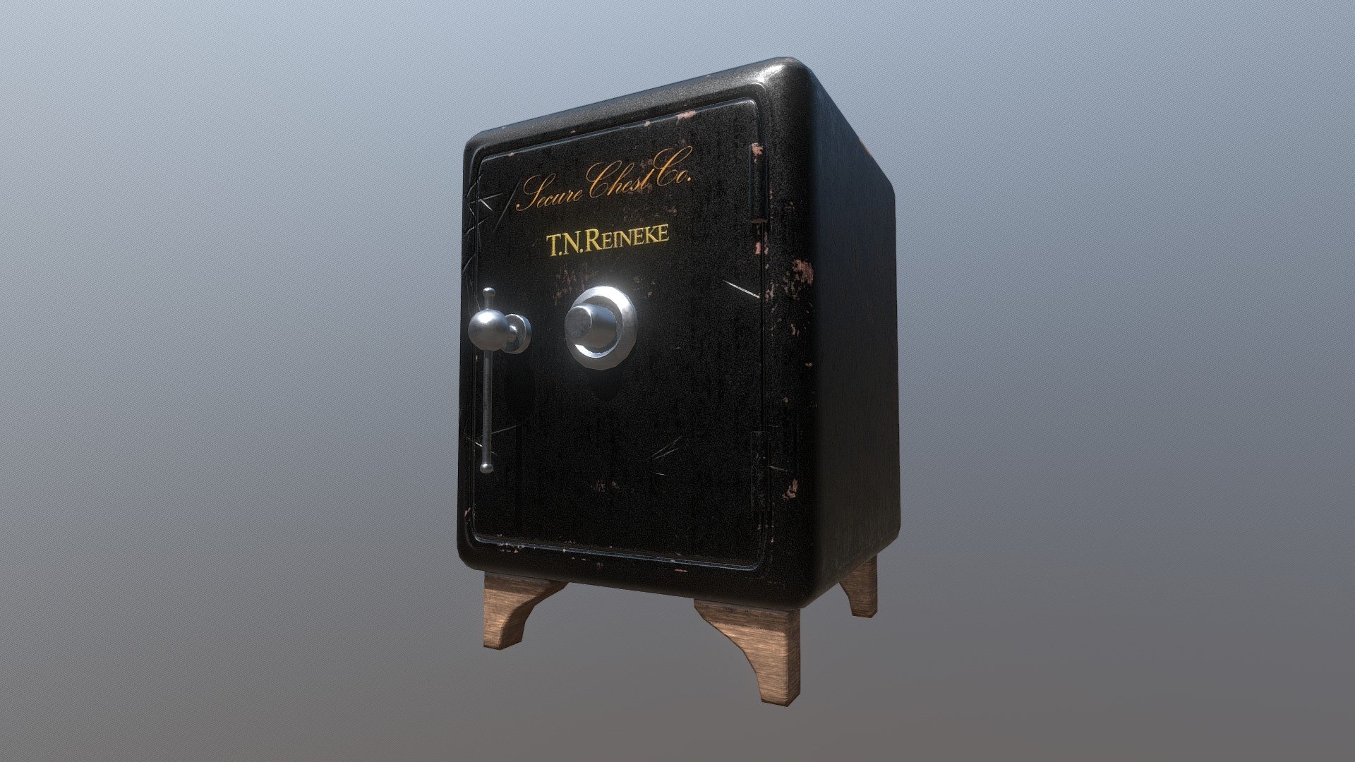 Learned more about Painter at uni, especially about high-poly-baking and it worked like a charm!

The fonts are &ldquo;Kunstler Script