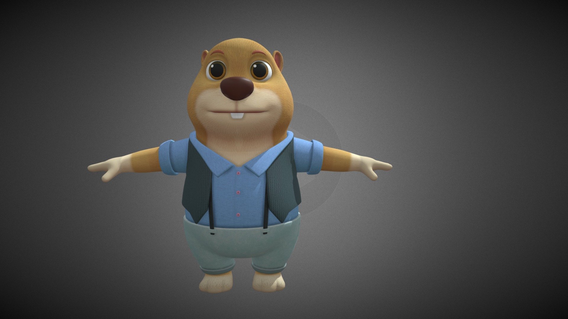 cartoon marmot - Buy Royalty Free 3D model by tingting_er 3d model
