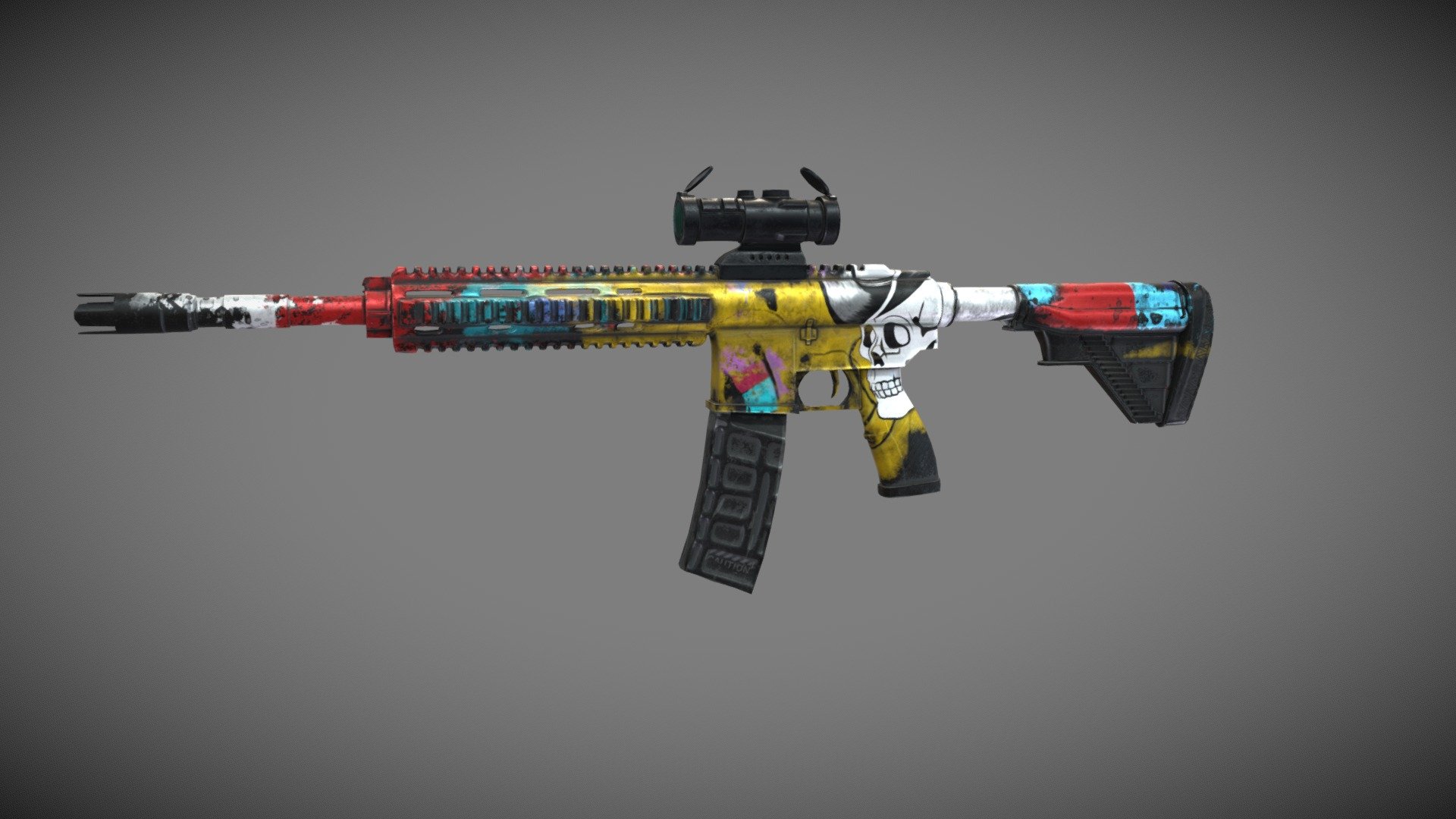 3D model m416 game lowpoly PBR - M416 Gun - 3D model by Arupsaha 3d model