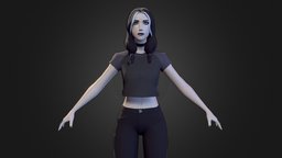 Milena modern, humanoid, vr, mixamo, woman, game-ready, optimized, blendshapes, mecanim, unity, unity3d, girl, blender, lowpoly, gameasset, female, stylized, rigged, gameready