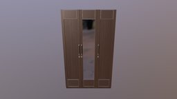 Emirates Three Door Wardrobe unreal, wardrobe, game-ready, furniure, pbr-game-ready, gameasset